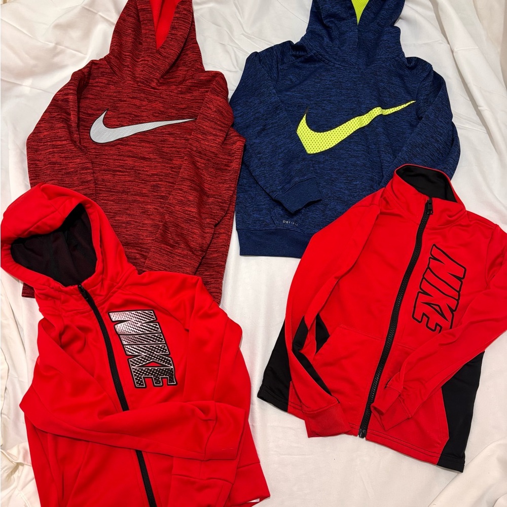 Nike Red and Blue Hoodies with Iconic Swoosh
